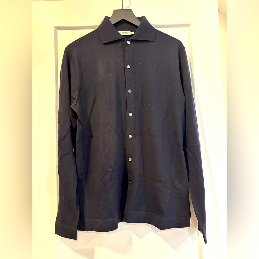Suitsupply Merino Wool Black Cardigan